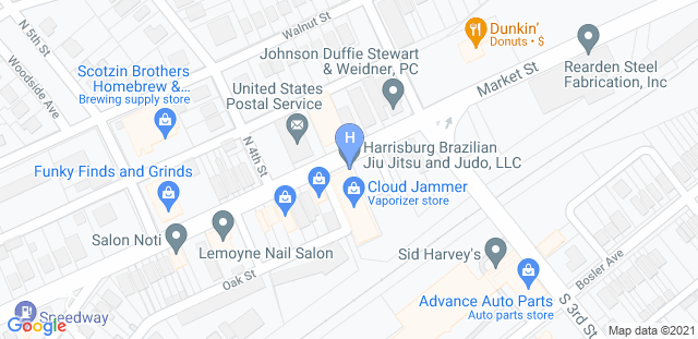 Map to Harrisburg Brazilian Jiu Jitsu and Judo LLC